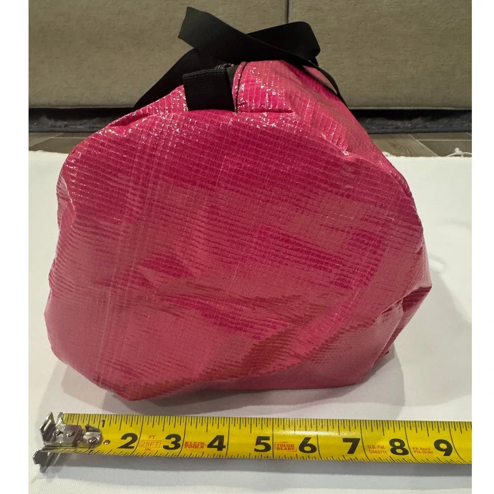 Rareform Duffle Bag Unisex Medium Pink White Upcycled Billboard‎ Vinyl Sporty